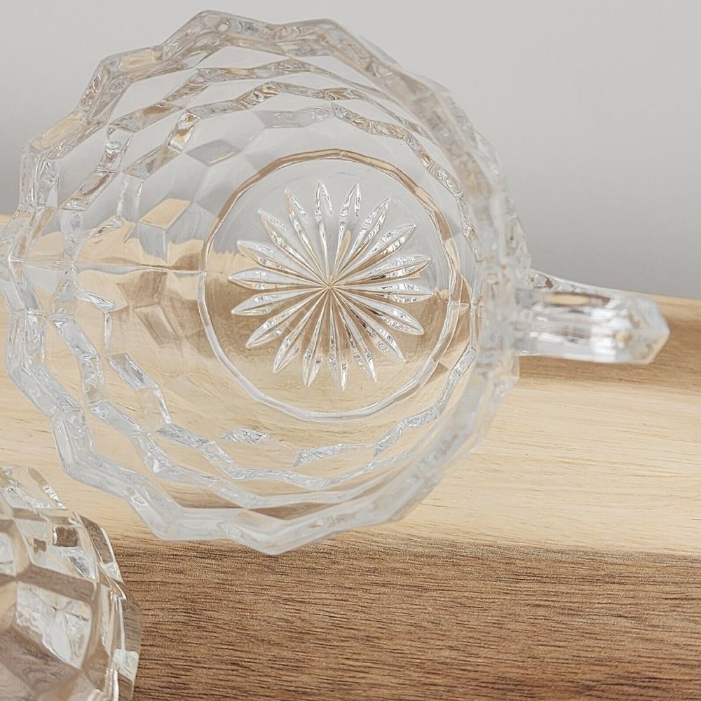 Colony Whitehall Clear Covered Sugar Bowl cube cubist glass midcentury vintage - Picture 13 of 16